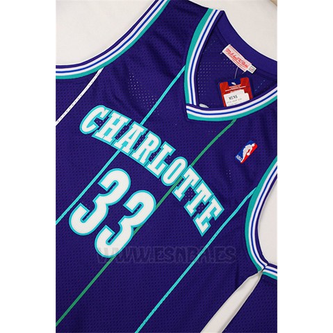 Camiseta Charlotte Hornets Alonzo Mourning #33 Retro Violeta
